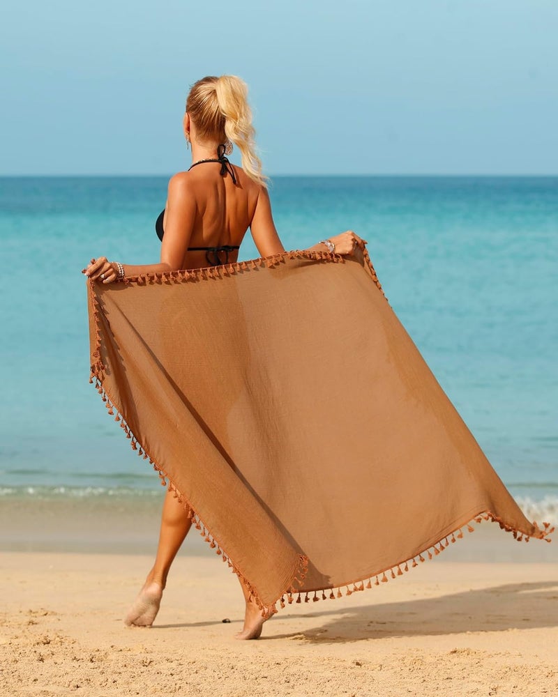 Eicolorte Store Sarong Cover Up Womens Beach Cover Up Bikini Bathing Suit Swimsuit Swimwear Coverup Sarong Pareo Wraps for Women - Image 5